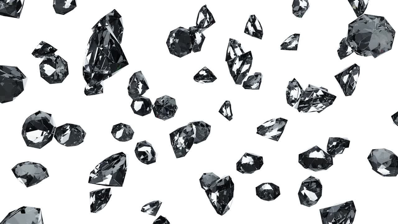색 배경에 다이아몬드 3d 애니메이션