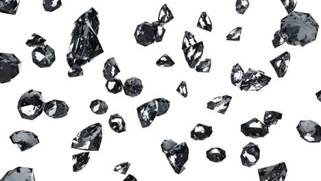 diamonds on white background. 3d animation for background.