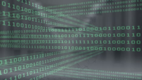 Animation of data processing and over dark background