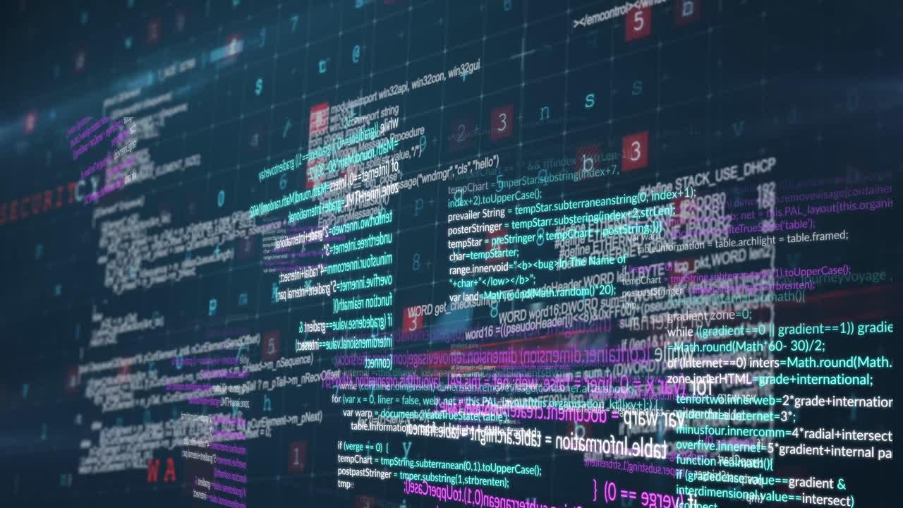 animation du traitement des données sur fond noir