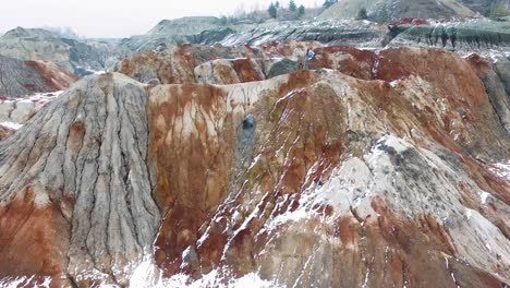 colorful quarry landscape in winter