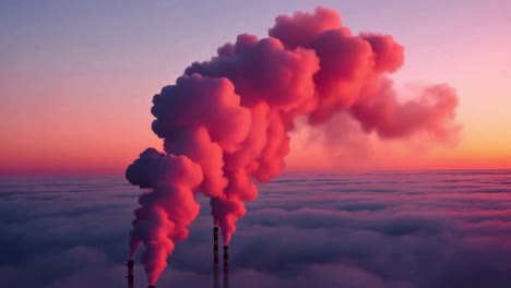 air pollution at sunset