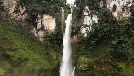 water from the river gushing down on air terjun matayangu in east nusa tenggara, indonesia