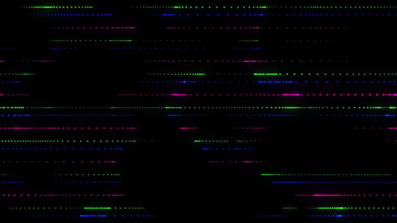 animación de líneas verdes, azules y rosadas que se mueven sobre un fondo negro