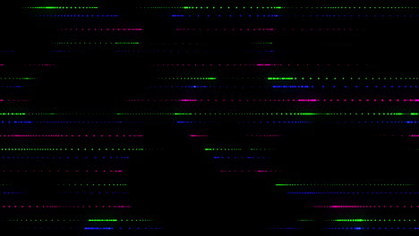 animation of green, blue and pink lines moving over black background
