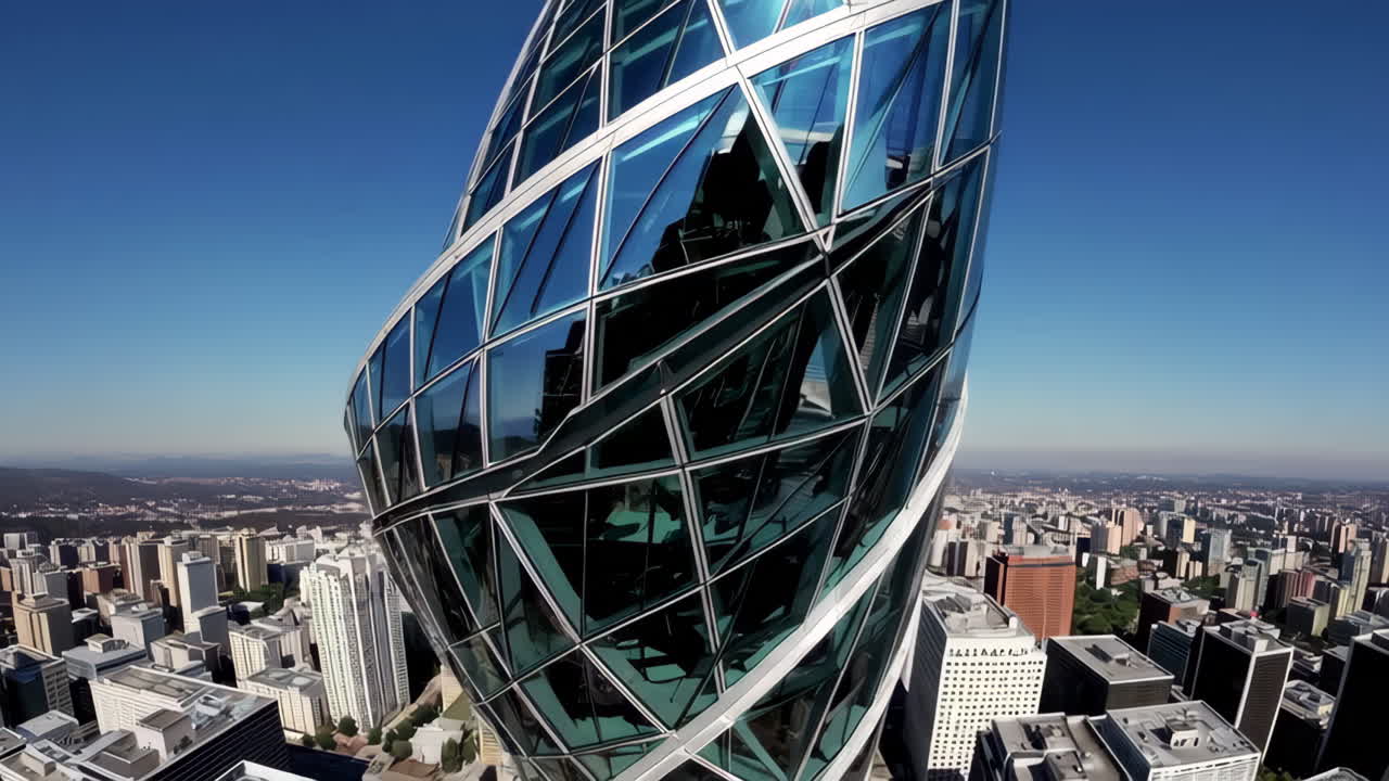 Modern Spiral Glass Skyscraper