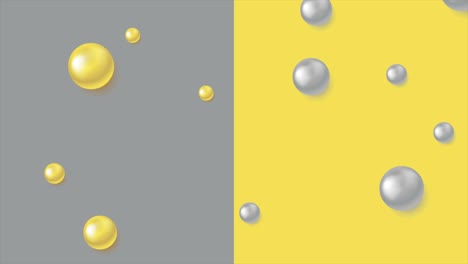 contrast gray and yellow glossy beads abstract motion background