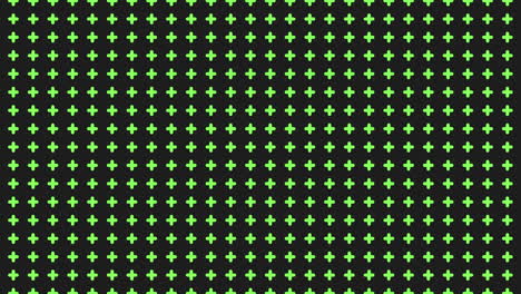 the image showcases a striking pattern of black and green crosses set against a black backdrop. the crosses consist of intricate arrangements of white dots, with the green ones being marginally larger