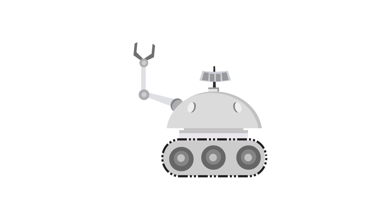 Flat Design Animation of a Robot Being Assembled