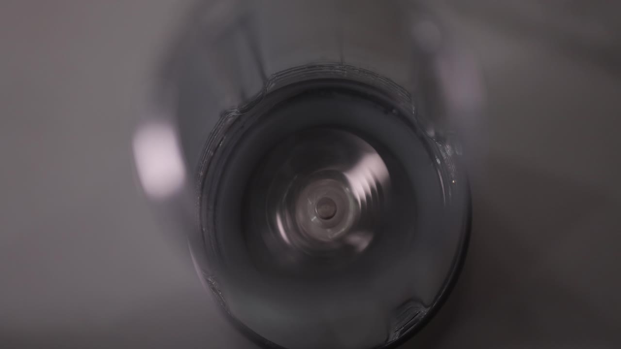 Male Hand Turning on Blender, Top View, 4K