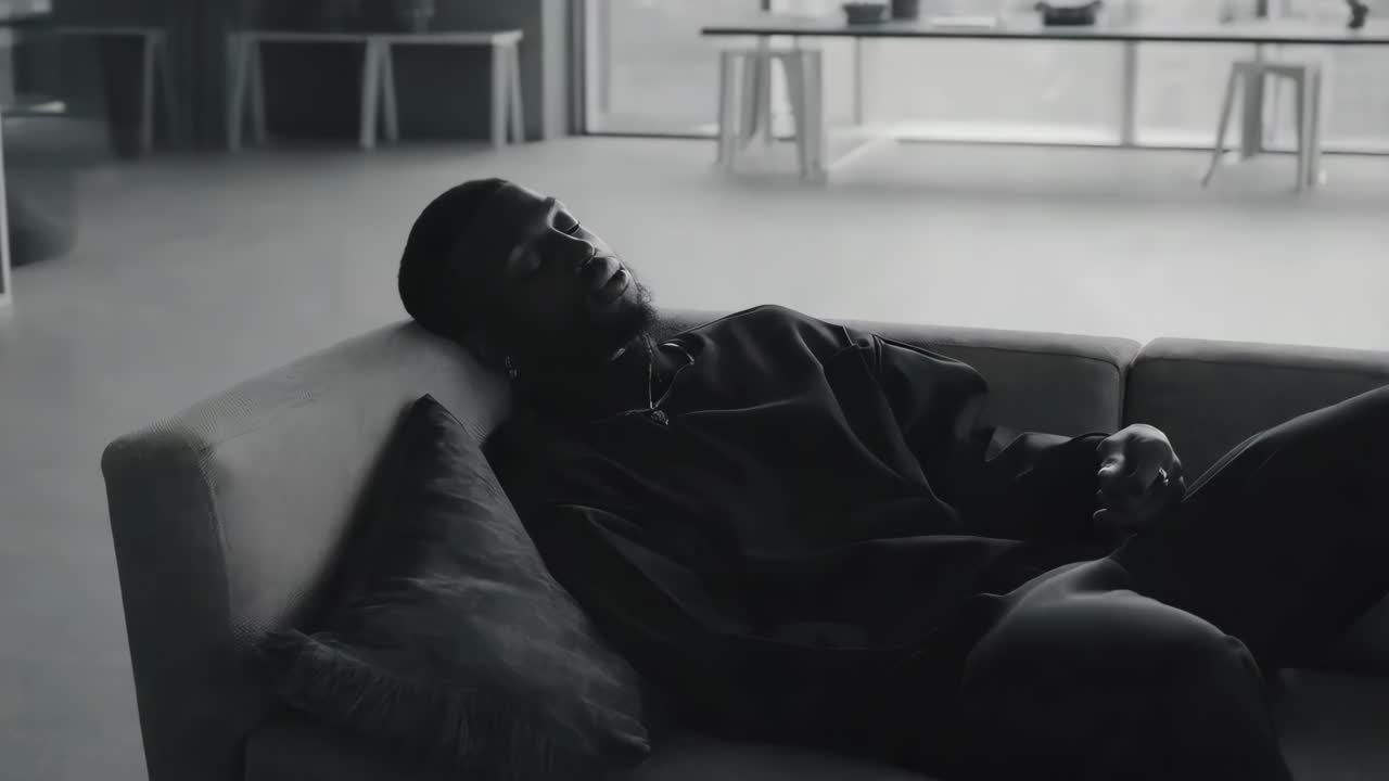 Man Relaxing on a Couch