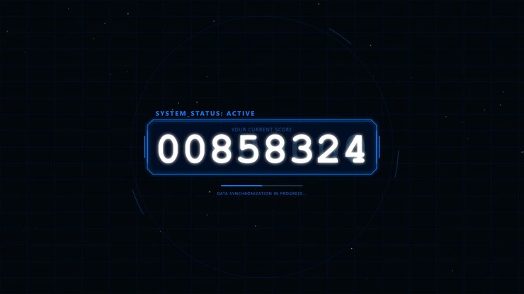 Digital Counter Displaying Rapidly Increasing Data Score