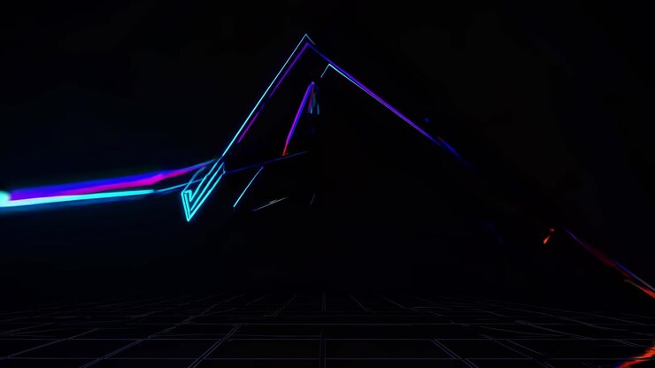 Neon Geometric Abstract Background