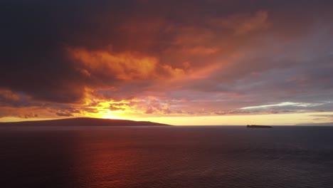 epic orange sunset from makena beach, maui, hawaii