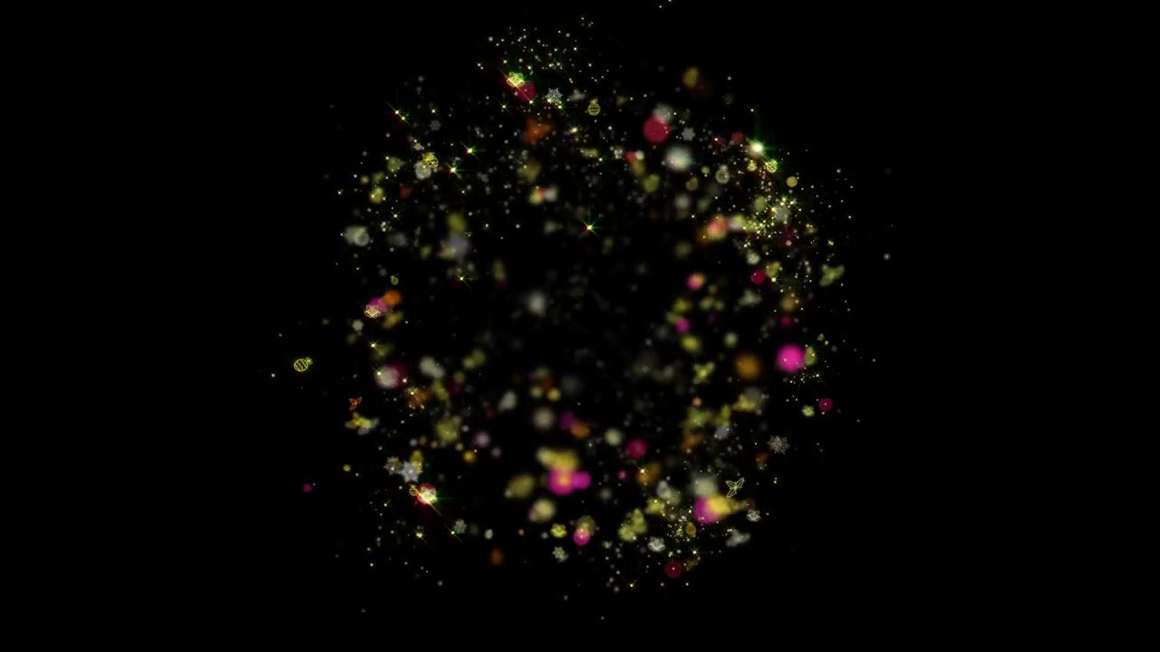 Christmas Shiny Gold Particles Burst Opener Element