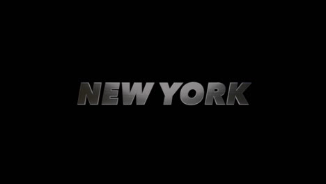 city of new york, usa, 3d graphic title brushed steel look, fill and alpha channel