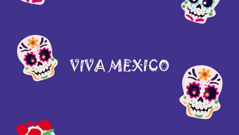 viva mexico lettering with skulls