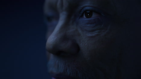 close-up sad black male eyes