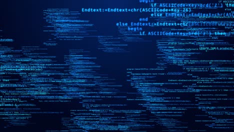4k programming code running over computer screen terminal hacking animation software source code to
