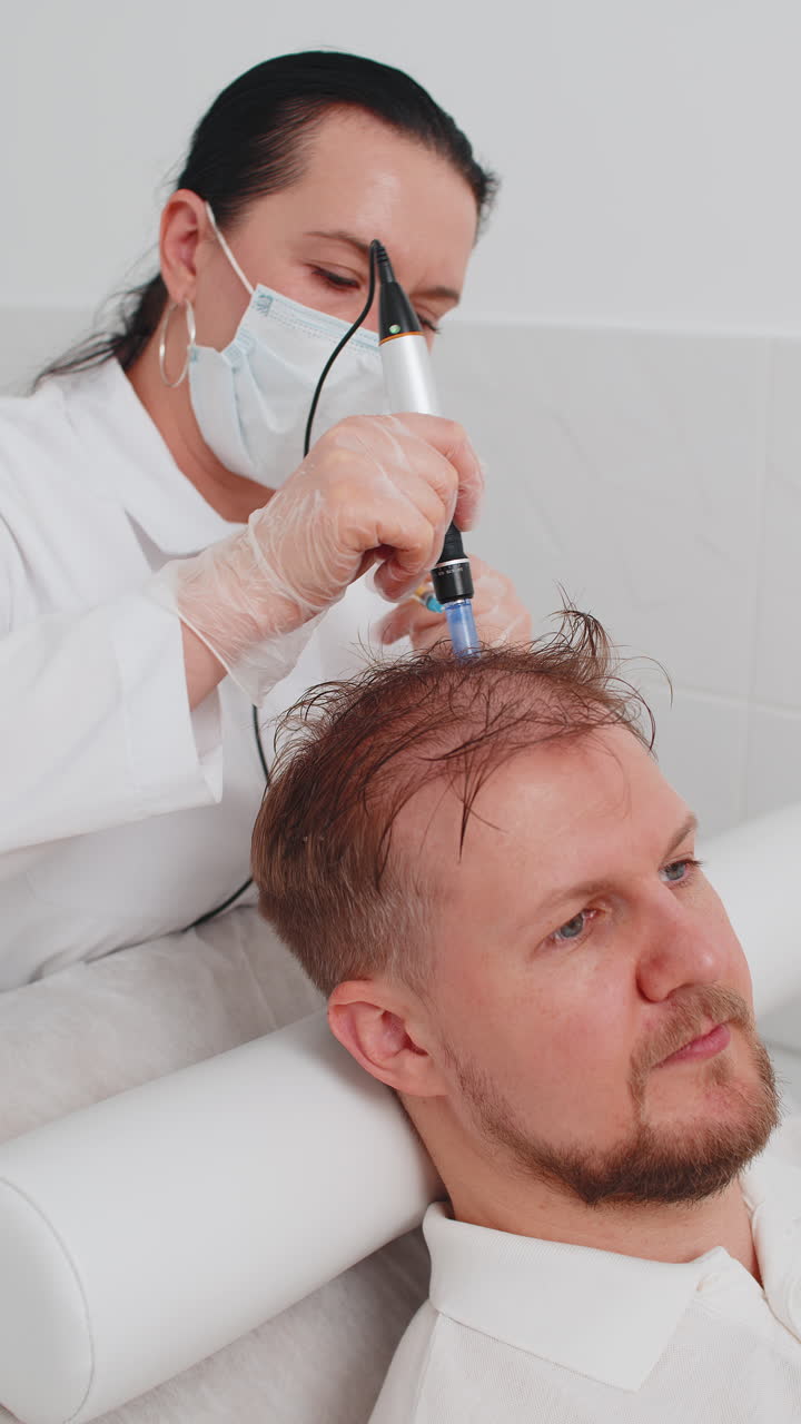 트리콜로지 (trichologist) 는 머리카락의 성장을 개선하는 데 필요한 미세 주사 및 비타민 주사를 수행합니다.