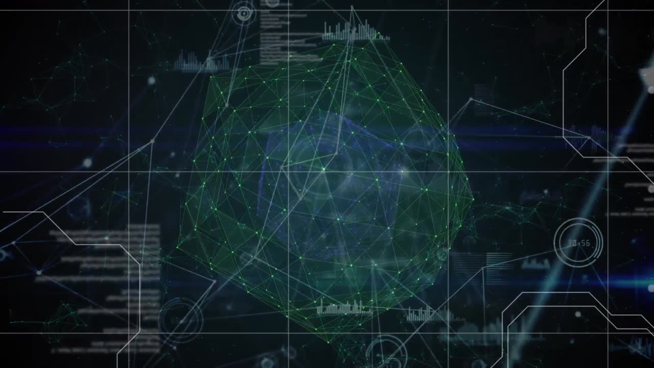 Globe of Network of connections against data processing