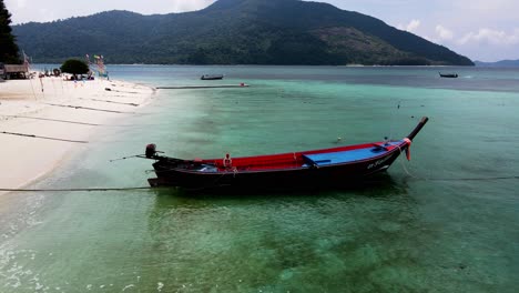 aerial drone forwarding shot of pattaya beach, koh lipe, thailand