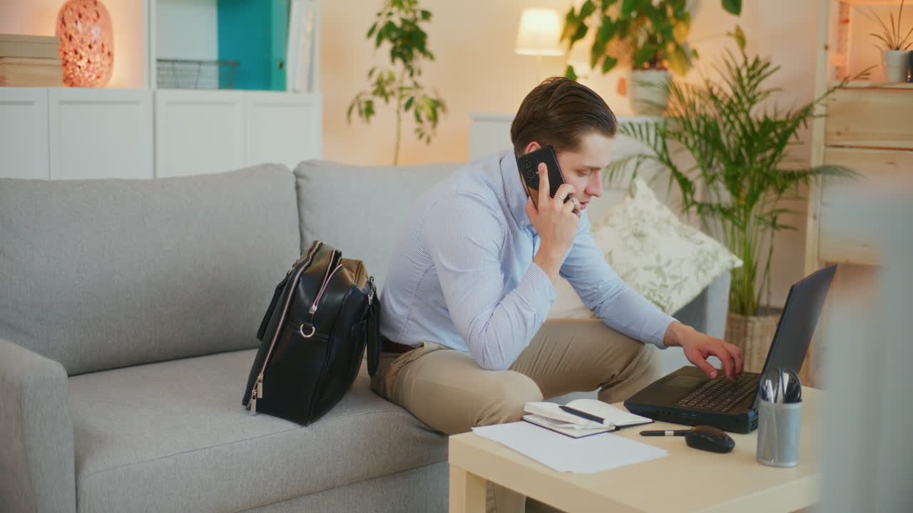 Entrepreneur Talks While Working