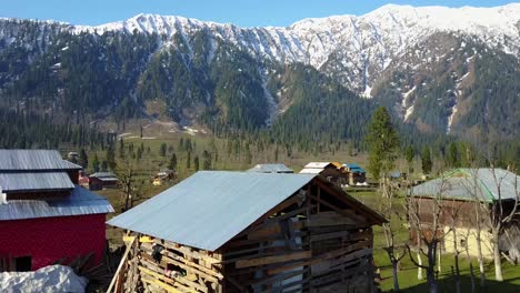 A-drone-shot-of-the-town-Arang-Kel-in-Northern-Pakistan-known-for-its-natural-beauty-and-landscape