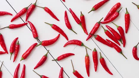 spining in slow motion red hot little chili peppers pattern isolated on white