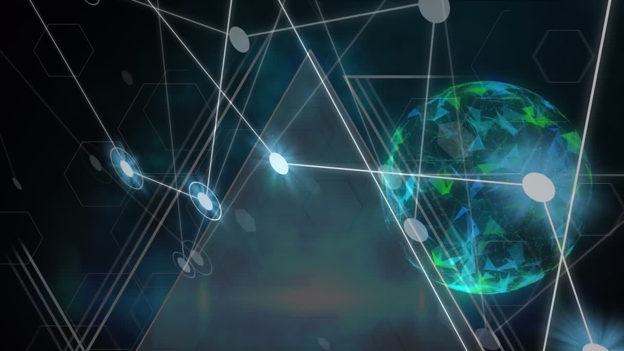 Animation of network of connections and globe