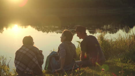 Friendly-conversation-during-rest-on-nature.-Girl-sharing-coffee-with-guy