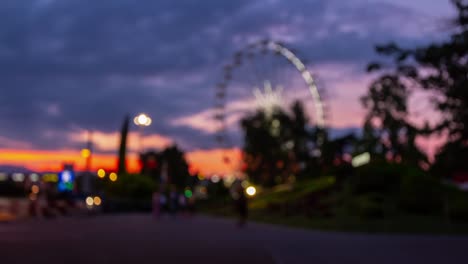 sunset time sky geneva city famous lake side park wheel blurred panorama 4k timelapse switzerland