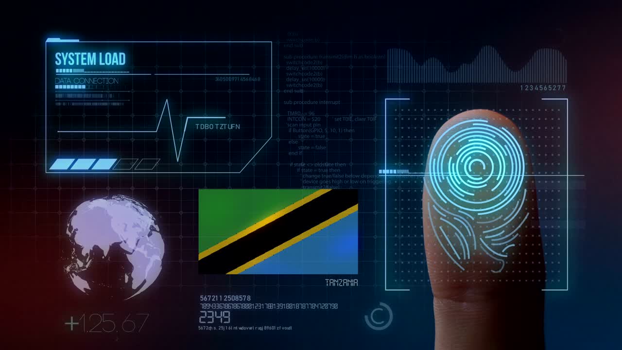 sistema de identificación por escaneo biométrico de huellas dactilares. nacionalidad de tanzania