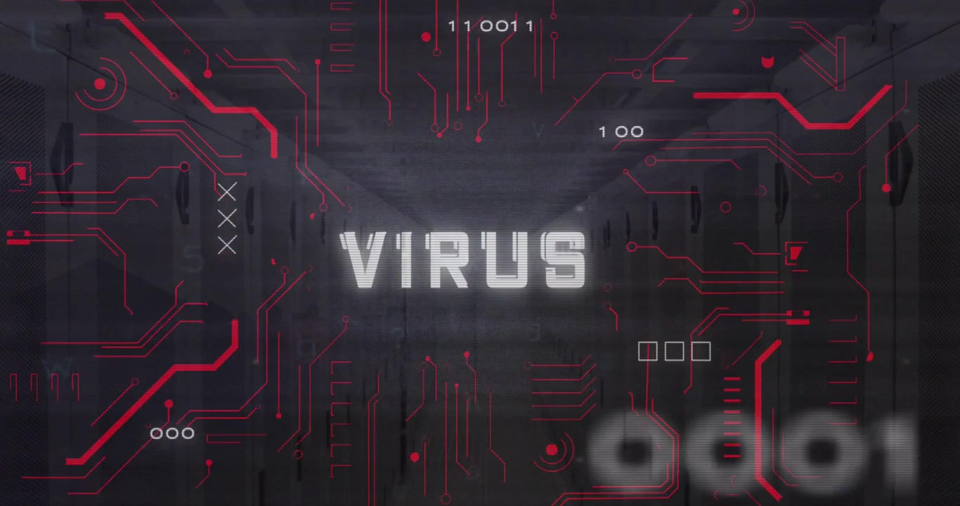 Animasjon av databehandling over serverrom
