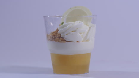 lemon lime parfait dessert in a glass