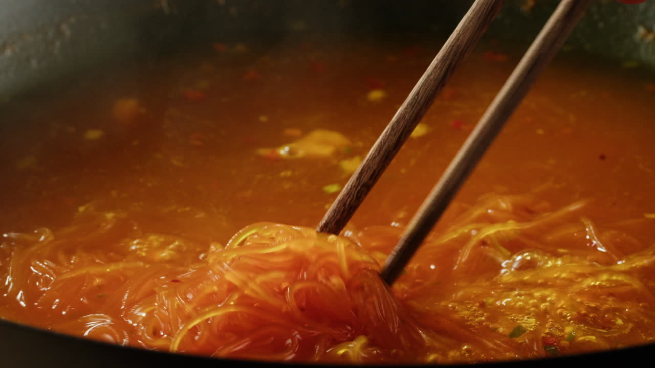 Cooking Asian Soup with Zucchini Noodles