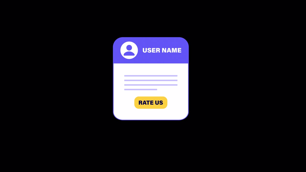Animated User Profile Card with Rate Us Button