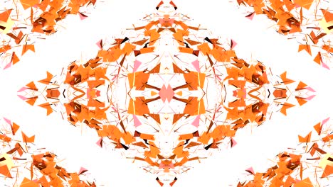 abstracto simple fondo 3d en color gradiente naranja, estilo low poly como fondo geométrico moderno o entorno matemático con efecto caleidoscópico. 4k uhd o fullhd bucle sin costuras.v4