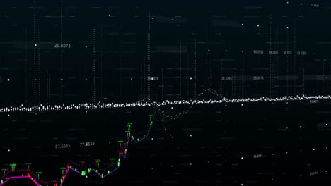 animation of financial data processing against black background