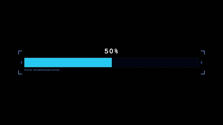 Digital Progress Loading Bar with Status Updates