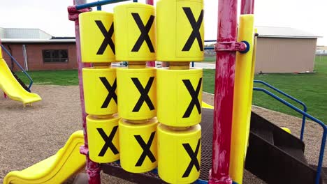 tic tac toe game on playground equipment in the park