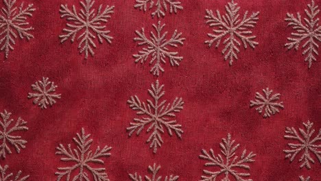 red fabric with snowflakes pattern