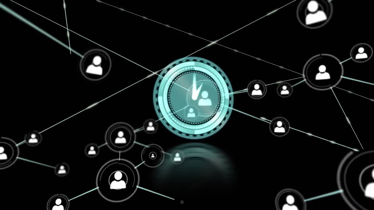 Animation of scope scanning with data processing and network of connections