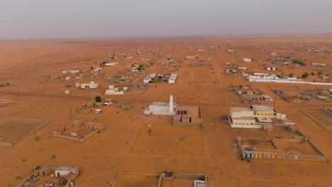 aerial view of a desert village in africa