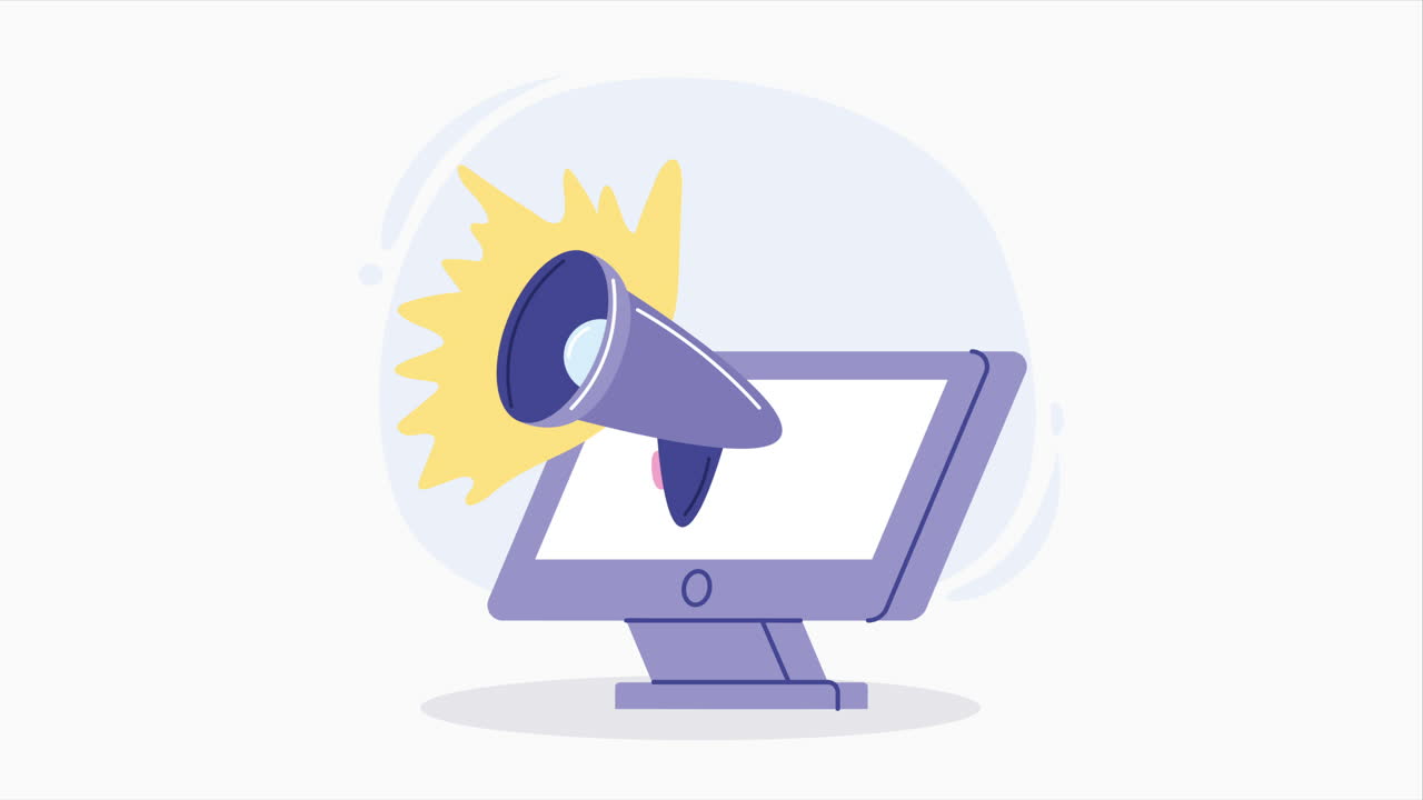 animación de dispositivos tecnológicos de computadora de escritorio