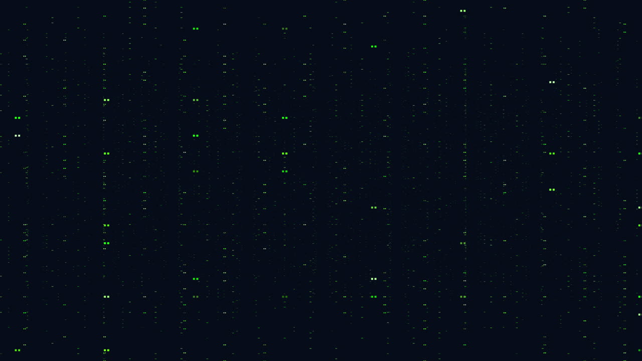 Digital art green dot grid on black background