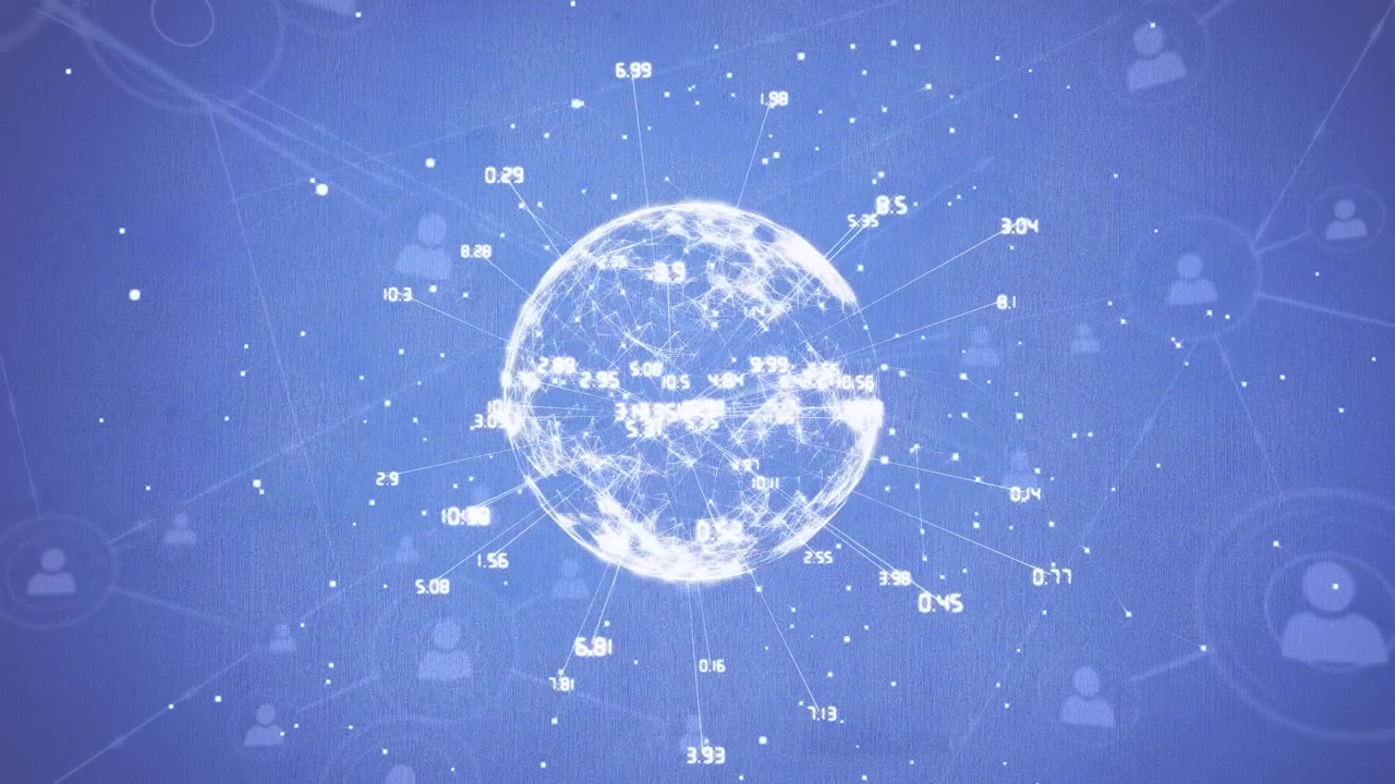 接続された地球儀上に広がるCOVID細胞のアニメーション