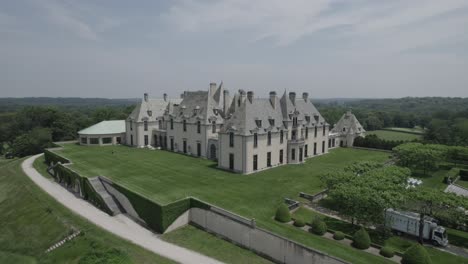 oheka castle long island, ny aerial view 4k