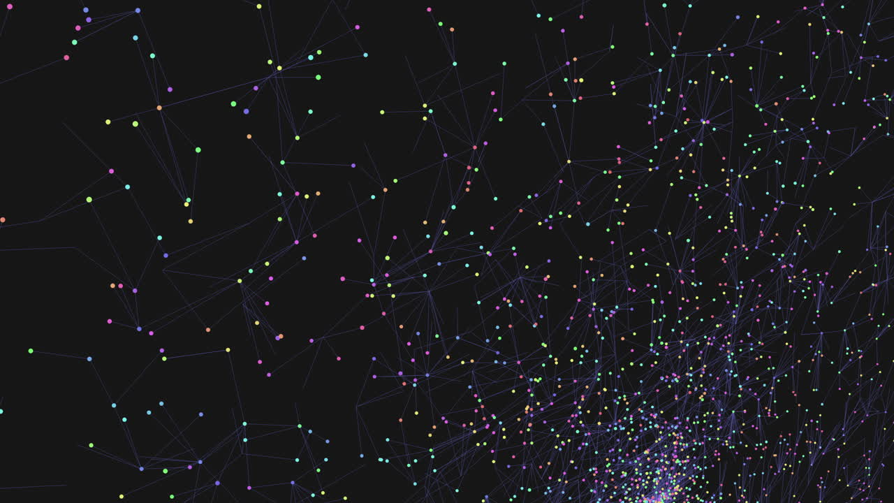 그리드 시스템을 형성하는 선과 점의 다채로운 네트워크