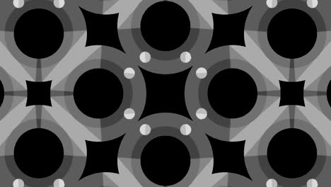 patrón gráfico en blanco y negro con efecto estroboscópico e hipnótico, mientras aumenta en tamaño y luego lo reduce.